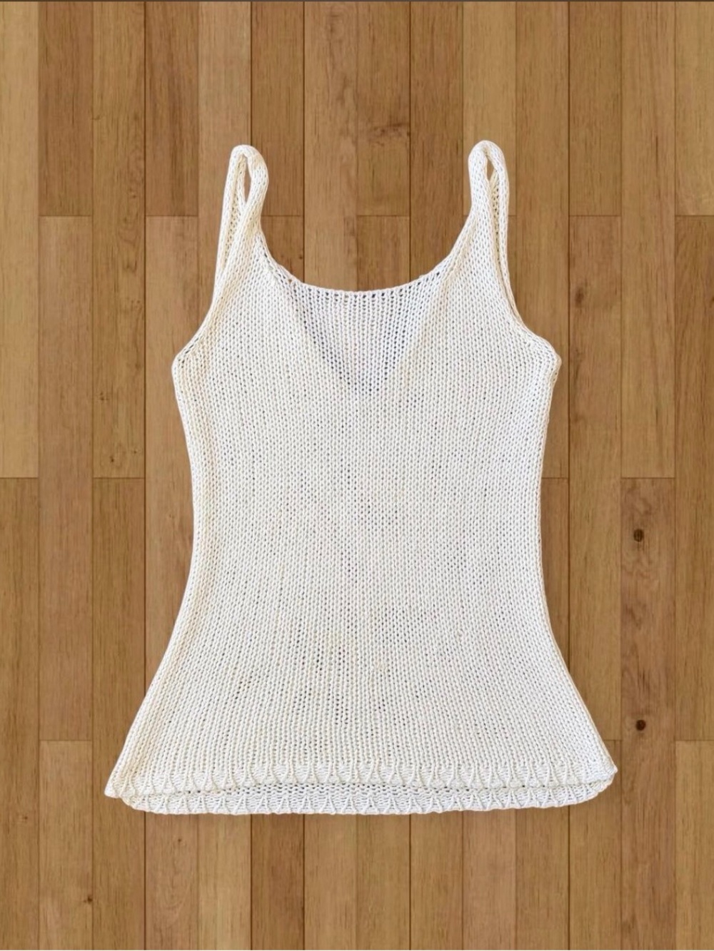 Slouchy Summer Cream Knit Tank Top